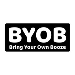 BYOB icon vector button for invitation flyers and posters