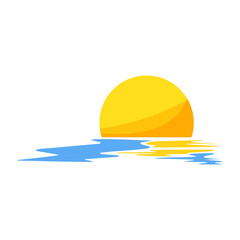 sun sunset cartoon. summer dusk, view nature, horizon morning sun sunset sign. isolated symbol vector illustration