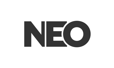 NEO logo design template with strong and modern bold text. Initial based vector logotype featuring simple and minimal typography. Trendy company identity.