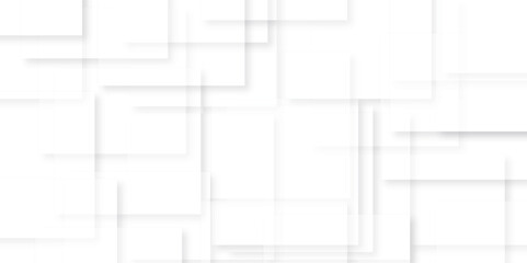 	
Modern Abstract white background design with layers of textured white transparent material in triangle and squares shapes. White color technology concept geometric line vector background.
