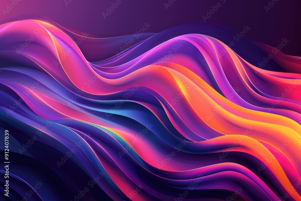Poster A colorful and stylized background featuring wavy lines in different colors, perfect for use in presentations, designs, or as a decorative element