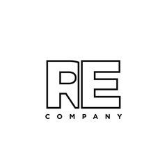 Letter R and E, RE logo design template. Minimal monogram initial based logotype.