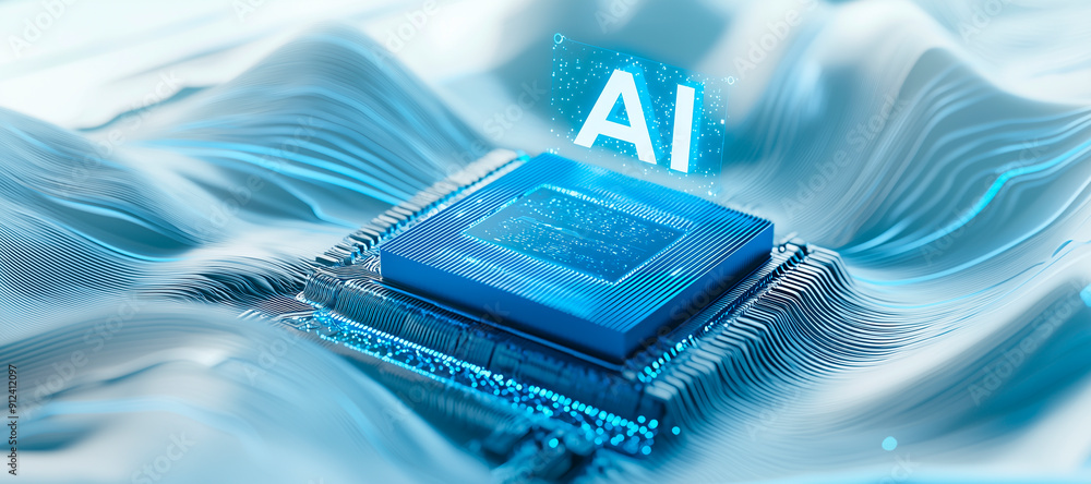 Poster chip with holographic text 