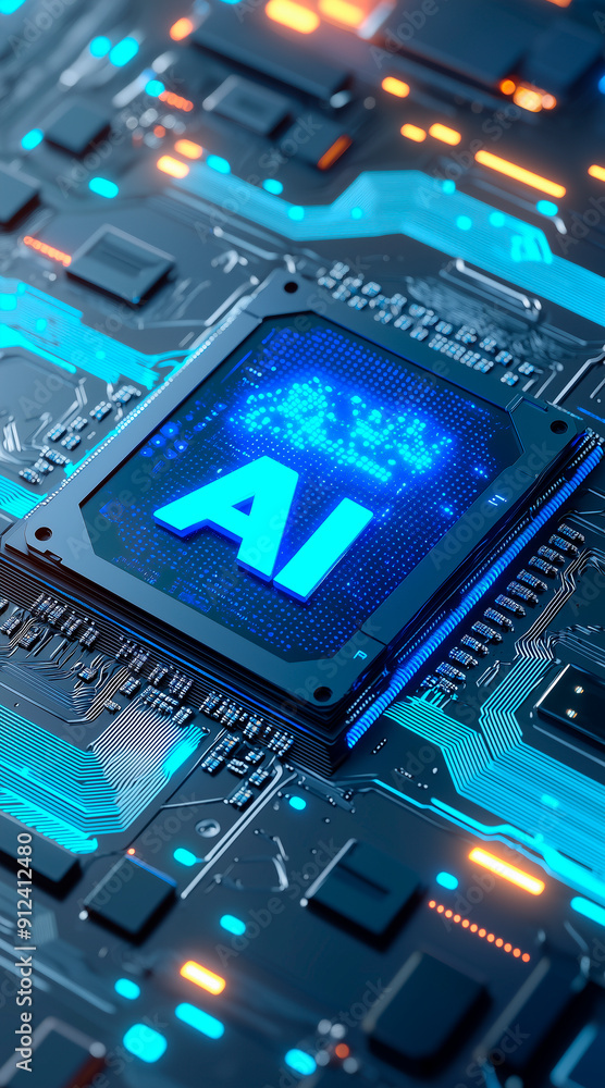 Poster chip with holographic text 
