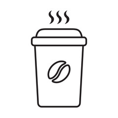 Hot coffee cup icon. Paper coffee cup icon isolated on white background.