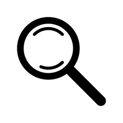 Magnifying glass icon, magnifier or loupe sign. Web search icon.