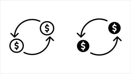 money transfer icon set. money transfer vector icon for web design isolated on white background