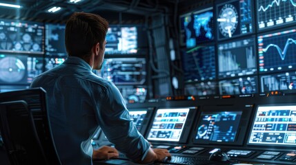 The man at control center