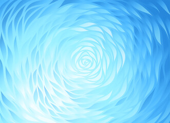 Blue water waves running in spiral
