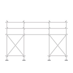 Fototapeta premium Scaffolding. Vector flat design aluminum prefabricated scaffolding isolated illustration white background.