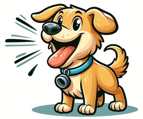 Phrase "all bark and no bite", cartoon illustration