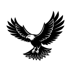 Eagle Flying Vector Illustration - Cartoon, Clipart, and Line Art Design