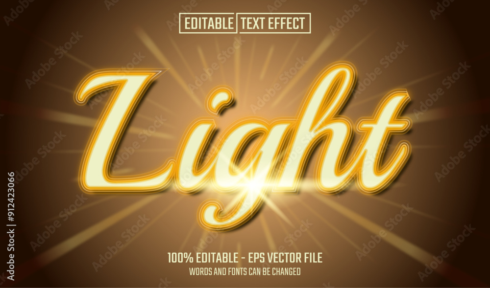 Wall mural light editable text effect
