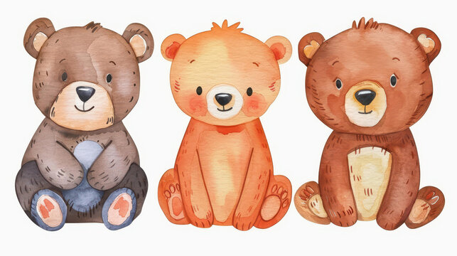 Delightful watercolor bears bring joy to baby boy celebrations, adding a playful and charming touch to festivities.