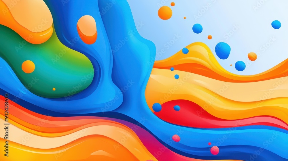 Poster experience dynamic liquid wave backgrounds bursting with vivid colors and modern textures for an eye