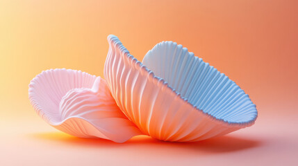 Stylish Pastel Shells on a Soft and Serene Background for Aesthetic Appeal and Design