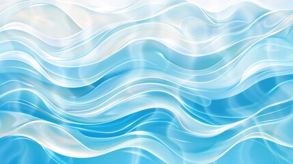 Fototapeta premium A bright lagoon blue meets a sleek, glasslike white, embodying the essence of tranquil tropical waters in a modern illustration.