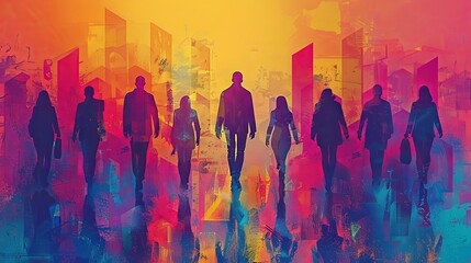Naklejka premium People on the arrow are moving up upward rapidly