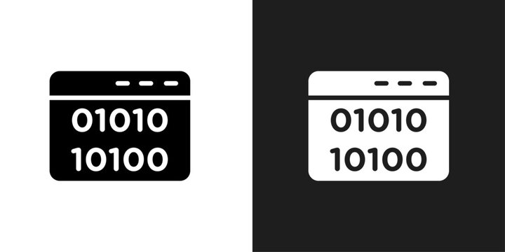 Binary code icon logo set vector