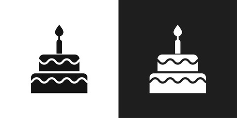 Cake birthday icon logo set vector