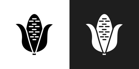Corn icon logo set vector