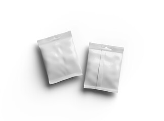 Render of resealable zip-lock bag with hanging hole on transparent background
