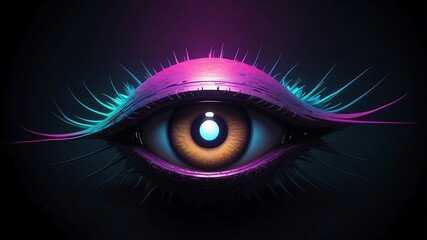 Fototapeta premium The shadows a futuristic creature emerges its eyes