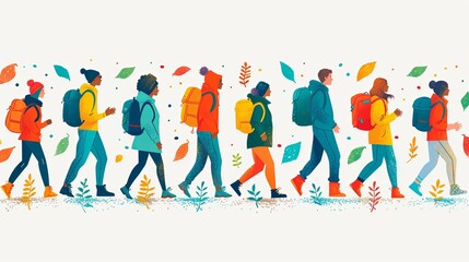 People on the arrow are moving up upward rapidly