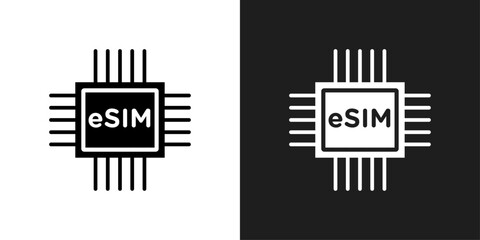 ESIM icon logo set vector