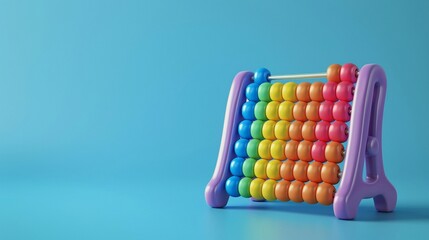 Naklejka premium Calculator and abacus,3D render clay style, colorful, isolated on pure solid background