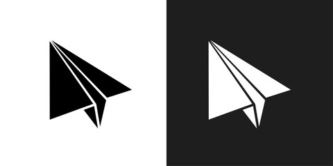 Paper plane icon logo set vector