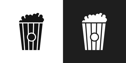 Popcorn icon logo set vector