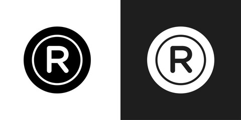 Registered icon logo set vector