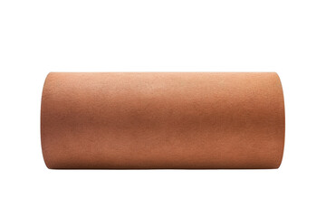 Obraz premium A Solitary Roll of Brown Paper Against a Pure White Background on a White or Clear Surface PNG Transparent Background