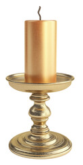 gold candle isolated