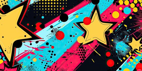 Abstract colorful background with stars.