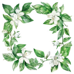 Naklejka premium PNG Jasmine frame blossom flower plant.