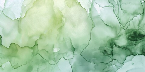 A green and white watercolor painting with a green background and green strokes. The painting has a calming and peaceful mood
