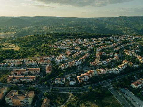 Aerial view of Nuoro, Province of Nuoro, Italy
