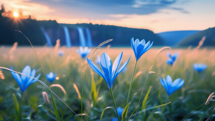 plants and flowers through Spring Meadow in the agricultural field.
