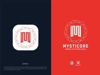 modern m business letter logo design