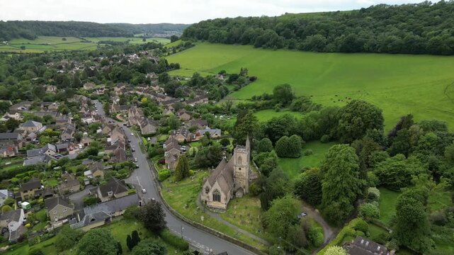 Aerial video over Uley United Kingdom