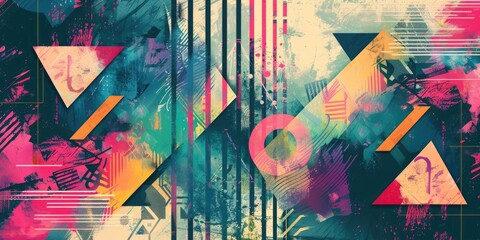 Fototapeta premium Abstract geometric shapes and vibrant colors.