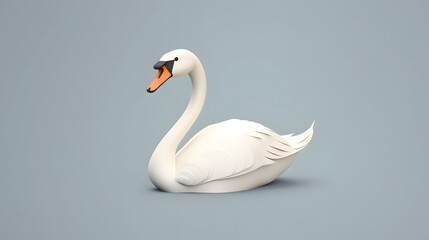 Swan 3d cartoon style