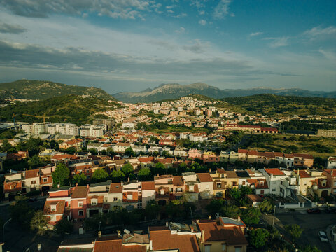 Aerial view of Nuoro, Province of Nuoro, Italy