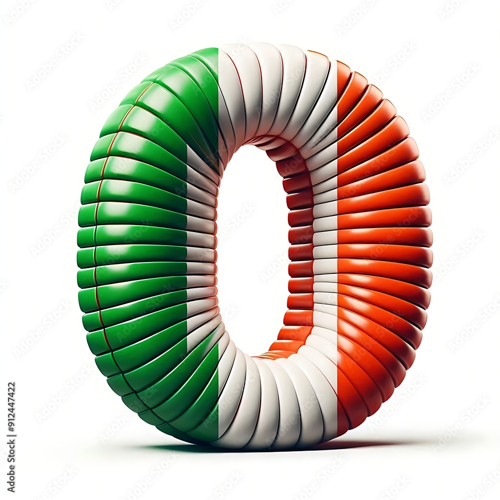 Poster the image is a stylized representation of the number 0, with a green and red circle. the design is a