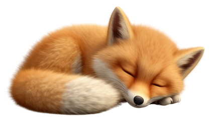 Obraz premium PNG Fox wildlife sleeping animal.