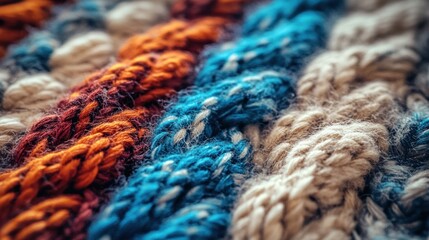 Colorful Knitted Fabric Texture