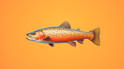 Trout 3d cartoon style