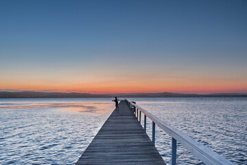 Fototapeta premium pier at sunset